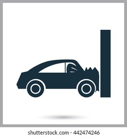 Car crash icon on the background
