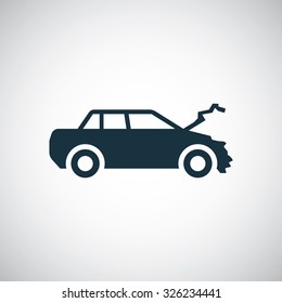 car crash icon, on white background
