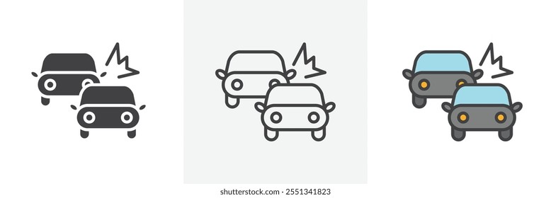 Auto Crash Icon Pack. Vektorgrafik. EPS10