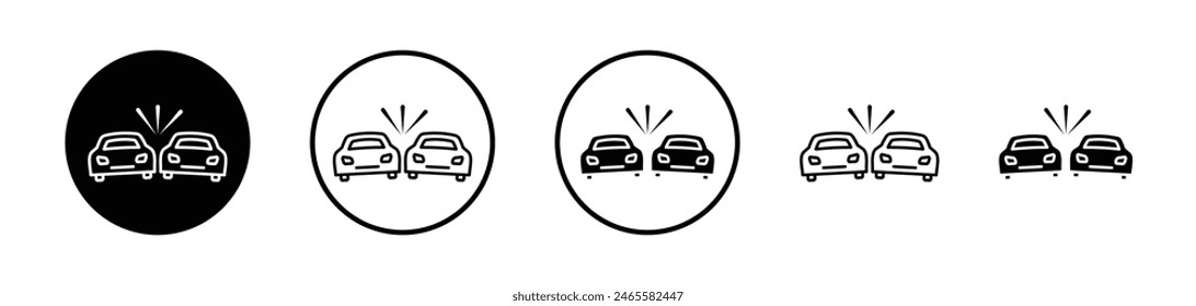 Conjunto de iconos de accidente de coche. Símbolo de Vector de accidente de tráfico y símbolo de accidente de tráfico.