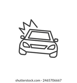 Das Autounfall-Symbol ist gesetzt. Symbol für die Vektorgrafik von Verkehrsunfällen und Kollisionssymbol.