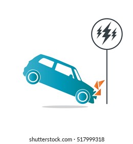 Car Crash Icon Sign Symbol