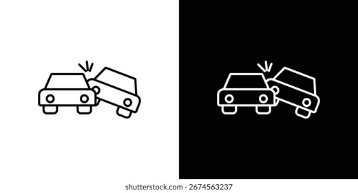 Icono de accidente de coche. Pictograma Mínimo Simple. Vector