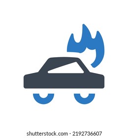 Icono de choque de coche (ilustración simple vectorial)