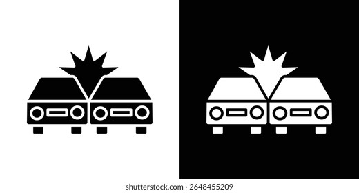 Car crash icon symbol collection. Flat vector stock illustration.