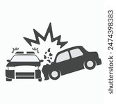Car Crash Icon symbol, and vector, Can be used for web, print, and mobile
