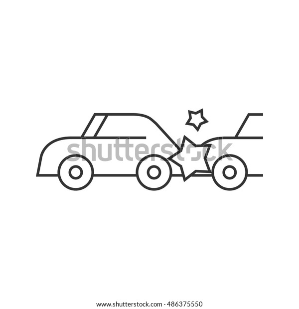 car crash icon thin outline style stock vector royalty free