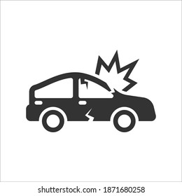 Car Crash Icon, vector graphics