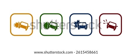 car crash icon vector illustration. car bump icon concept.