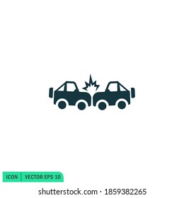 car crash icon vector logo template