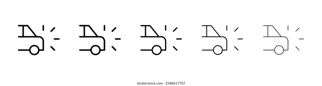 Car crash icon Vector logo sign