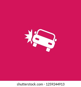 car crash icon vector. car crash sign on pink background. car crash icon for web and app