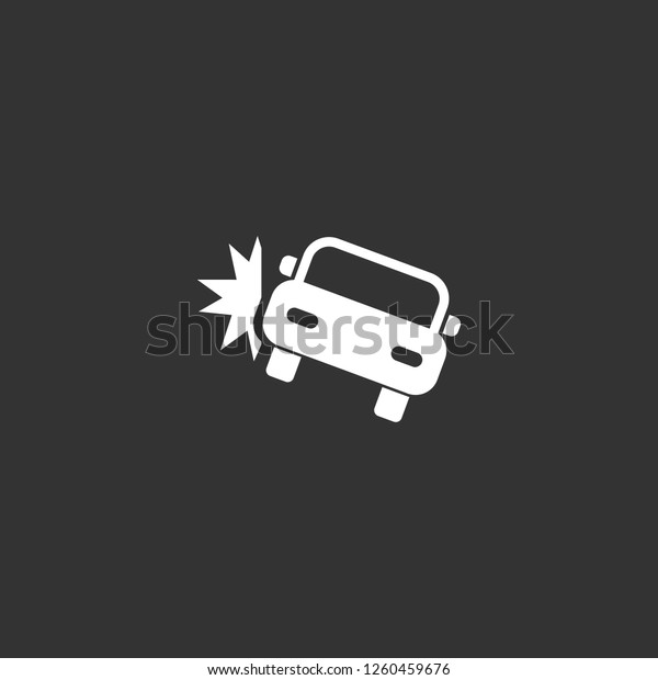 car crash icon vector. car crash\
sign on black background. car crash icon for web and\
app