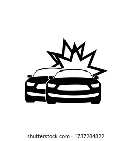 Auto Crash Symbol mit weißem Hintergrund.Vektor-Abbildung.