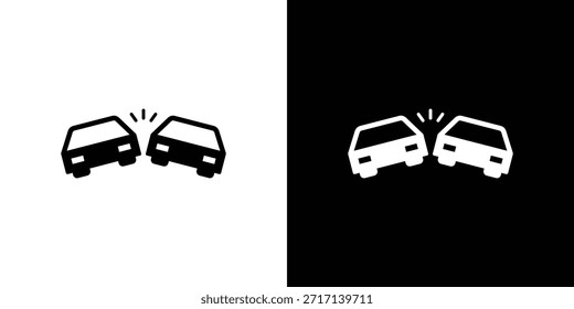 Conjunto de iconos de choque de coche. iconos vectoriales diseñados en estilo lleno