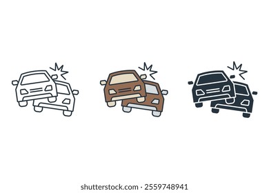 car crash icons  symbol vector elements for infographic web