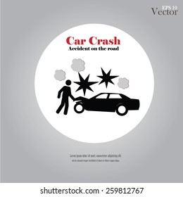 car crash man  vector,accident on the road,accident concept.vector illustration   