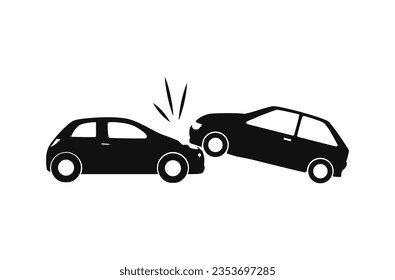 Car crash Road accident Damaged transport. Two smashed cars