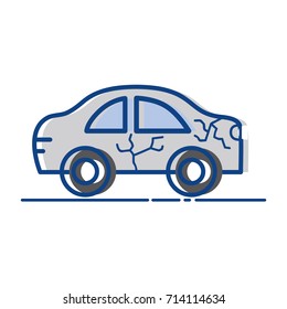 car crash in the road for accident disaster
