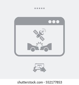 Car crash - Satellitar system for security - Vector flat icon