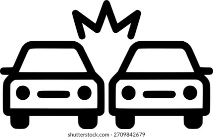 Cartel de choque del coche, símbolo, Vector, arte