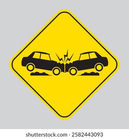 car crash sign vector illustration