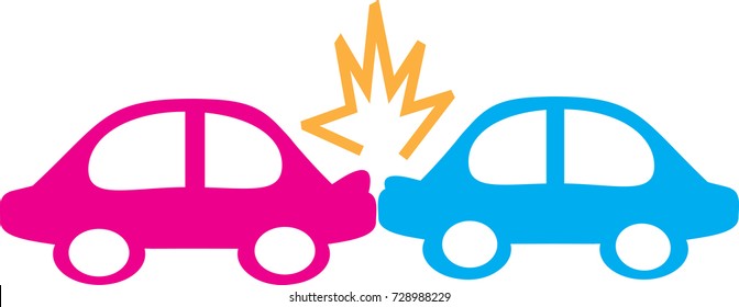 Car Crash simple icon on white background 