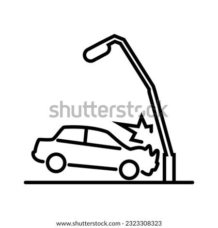 Car crash single isolated icon. Vector illustration of insurance icons. Insurance and accident concept. Editable stroke
