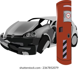 cámaras de velocidad de control de velocidad de choque de coches-