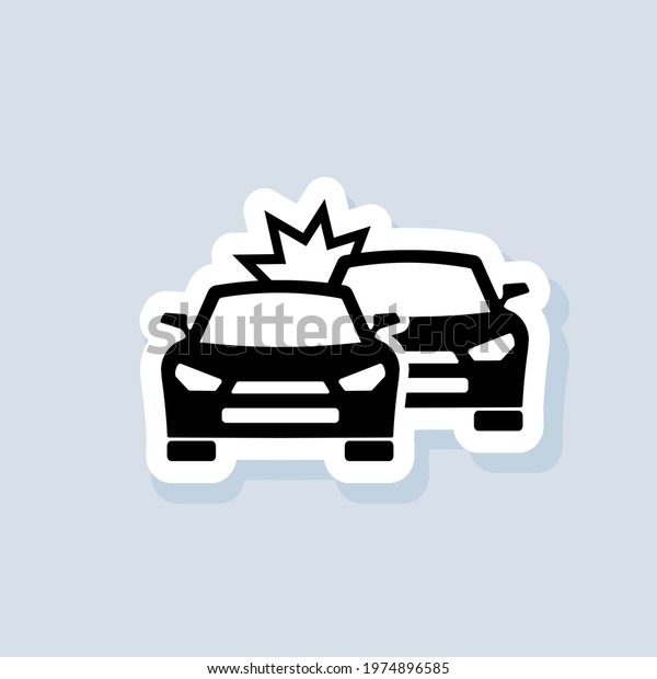 Car\
crash sticker, logo, icon. Vector. Accident automobile logo. Car\
crash icons. Vector on isolated background. EPS\
10