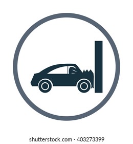 Car crash test icon