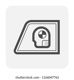 Car crash test icon design, black and outline.