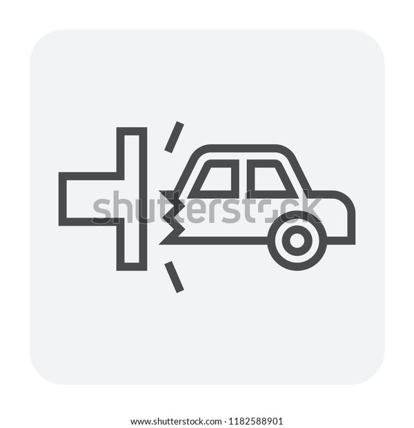 Car crash test\
icon design, editable\
stroke.