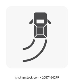 Car crash test icon on white.