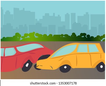 Traffic Collision Causes Car Crash Vector Stock Vector (Royalty Free ...