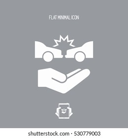 Car crash - Vector flat icon