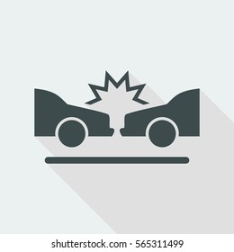 Car crash - Vector flat icon