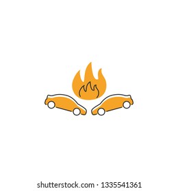 Car crash vector icon