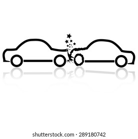 Car Crash Vector Illustration 
