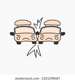 Car crash vector illustration for element design