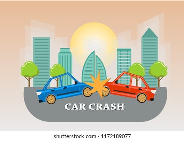 Car Crash Vector Illustration. EPS10