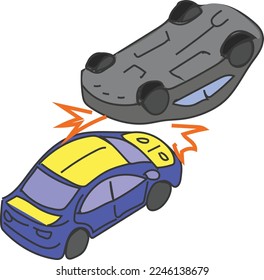 car crash vector illustration. sports car crash vector illustration

