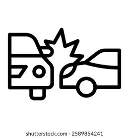 Car Crash Vector Line Icon Design For Personal And Commercial use