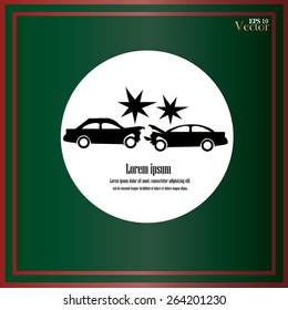 car crash  vector on chalkboard,accident on the road,accident concept   