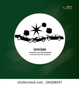 car crash  vector on chalkboard,accident on the road,accident concept   