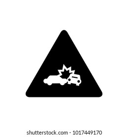 car crash vector road sign icon