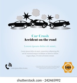 car crash  vector,accident on the road,accident concept 