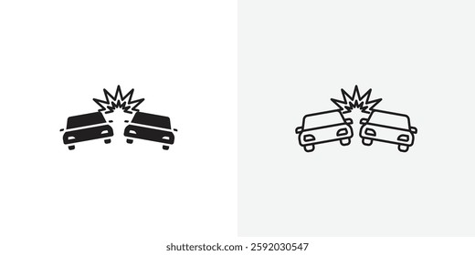 Car crash vectors icons pack for apps and Ui Ux desigs