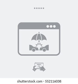 Car crash web protection - Vector flat icon