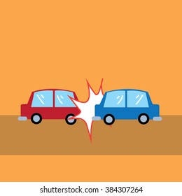 car crash-cartoon vector